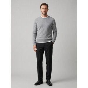 COS Mens Black Slim Fit Tapered Cotton Stretch Dress Pants Trousers 38R 07916441
